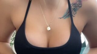 Berigalaxy onlyfans strips up her top to show off her big tits