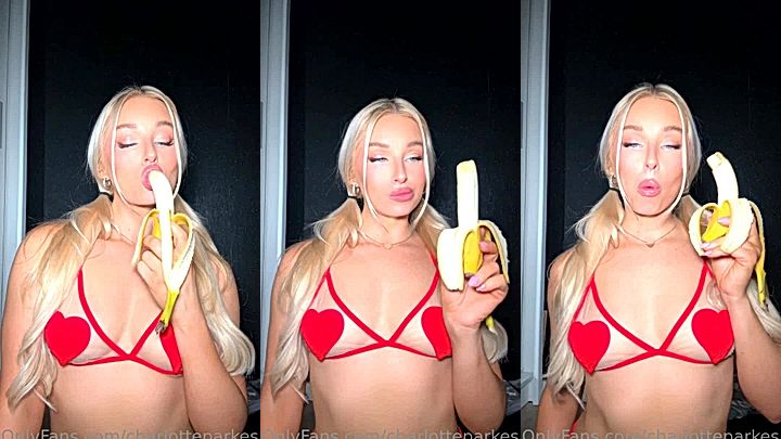 Teasing Small Tits Charlotte Parkes eating banana leaked