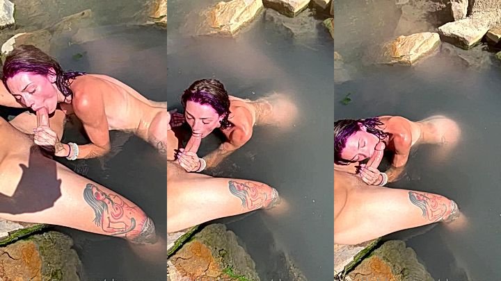Hot american girl enjoying blowjob in waterfall Shrooms Q leaks