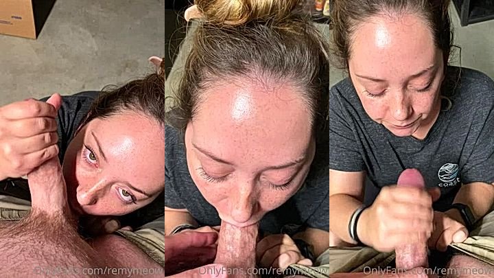 Hot american slut Remy LaCroix enjoying hot bedroom blowjob fun leaks