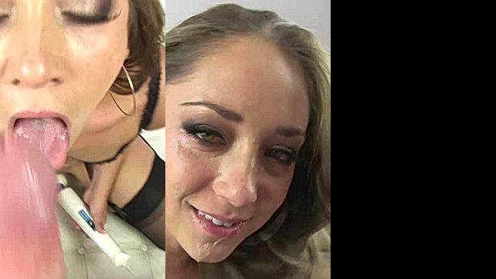 Hot american babe Remy LaCroix enjoying dick sucking until cum on face leaks