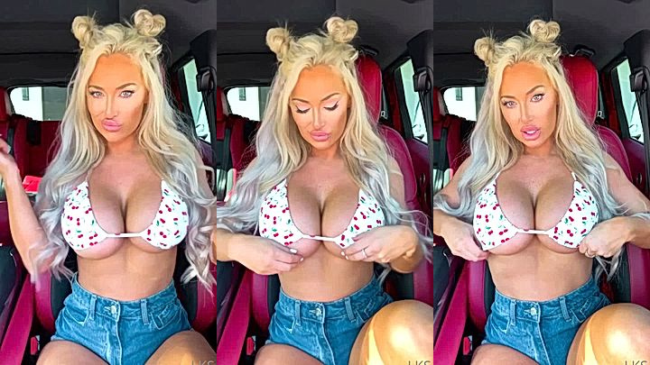 Sexy slut teasing with hot boobs paly in car Laci Kay Somers leaks